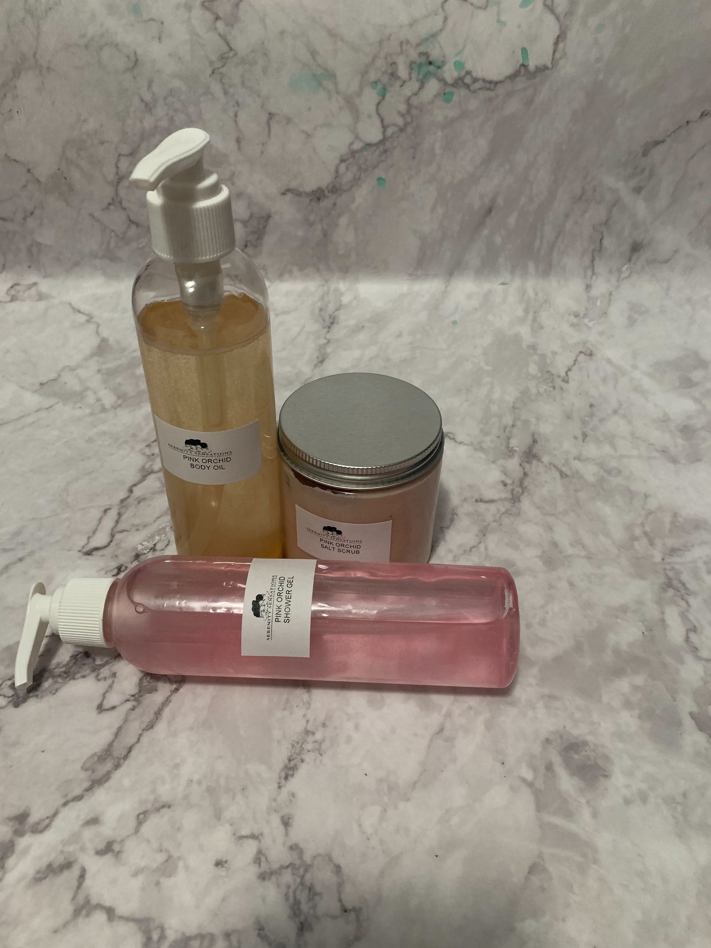 PINK ORCHID BATH SET